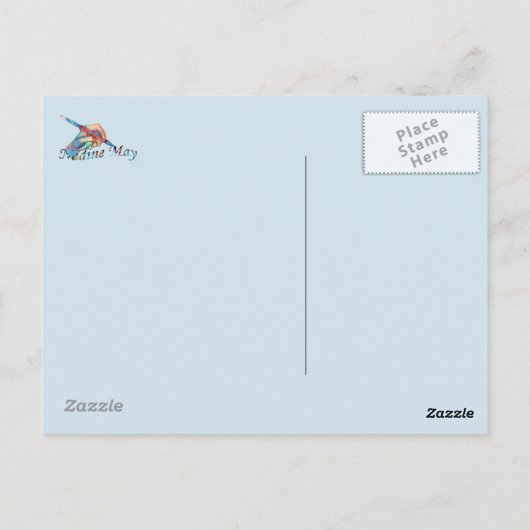 Abstrakter Delphin Postkarte (Rückseite)