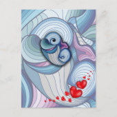 Abstrakter Delphin Postkarte (Vorderseite)
