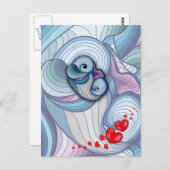 Abstrakter Delphin Postkarte (Vorne/Hinten)