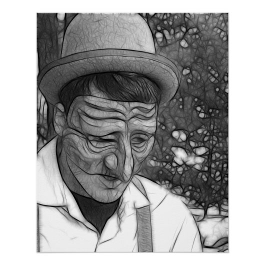 Abstrakter Depressionsmann Poster (Vorderseite)