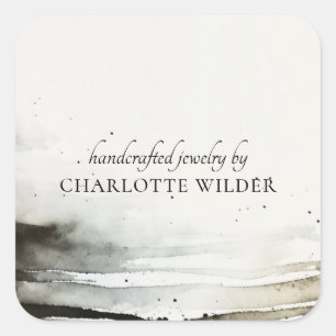 Abstrakter Designer für künstlerische Wasserfarben Quadratischer Aufkleber