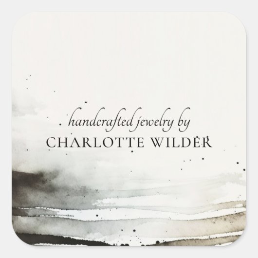 Abstrakter Designer für künstlerische Wasserfarben Quadratischer Aufkleber (Vorderseite)