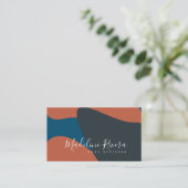 Abstrakter Designer Planer Terracotta Blue Visitenkarte (Stehend Vorderseite)