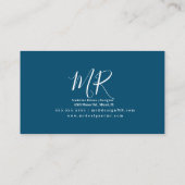 Abstrakter Designer Planer Terracotta Blue Visitenkarte (Rückseite)