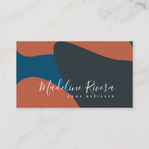 Abstrakter Designer Planer Terracotta Blue Visitenkarte