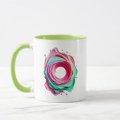 Abstrakter Designkreis mit rosa und grünen Farben. Tasse (Links)