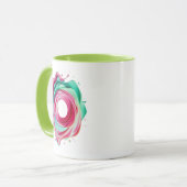 Abstrakter Designkreis mit rosa und grünen Farben. Tasse (Vorderseite Links)
