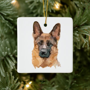 Abstrakter deutscher Shepard Keramikornament
