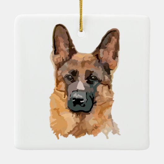 Abstrakter deutscher Shepard Keramikornament (Rückseite)