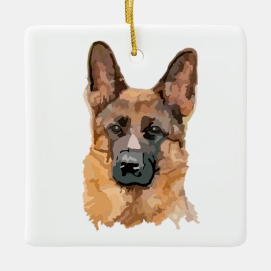 Abstrakter deutscher Shepard Keramikornament (Vorderseite)
