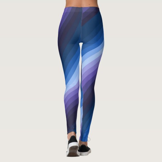Abstrakter Diagonaler Regenbogenwirbel Leggings (Rückseite)