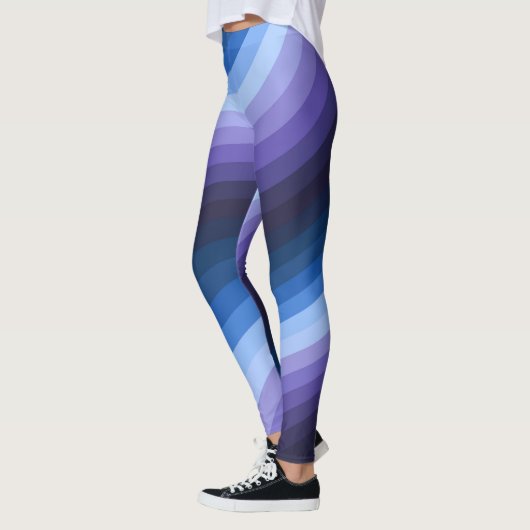 Abstrakter Diagonaler Regenbogenwirbel Leggings (Links)