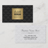 Abstrakter Diamantenstil - Elegantes Schwarzes Gol Visitenkarte (Vorne/Hinten)