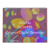 ABSTRAKTER DIGITAL-BLUMEN-Kalender Kalender (Titelbild)