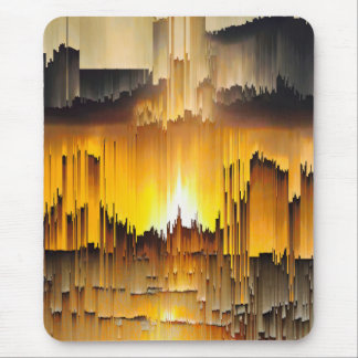 Abstrakter digitaler Glitch-Sonnenuntergang Mousepad