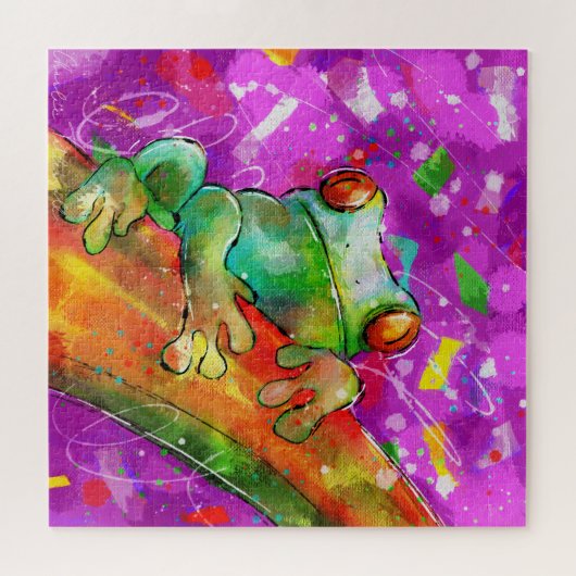 Abstrakter Doodle Frosch Puzzle (Horizontal)