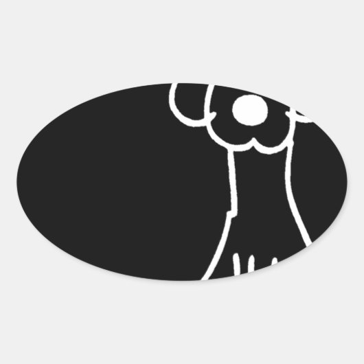 Abstrakter Doodle Ovaler Aufkleber (Vorderseite)