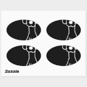 Abstrakter Doodle Ovaler Aufkleber (Blatt)