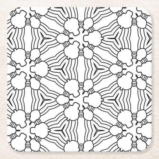 abstrakter Doodle-Untersetzer Rechteckiger Pappuntersetzer (Vorderseite)