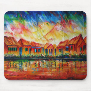 Abstrakter DorfCityscape XX - Mousepad
