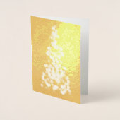 Abstrakter Dot Weihnachtsbaum auf Gold Folienkarte (Vorderseite)