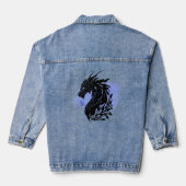 Abstrakter Drache, Lila Wasserfarbe Jeansjacke (Rückseite)