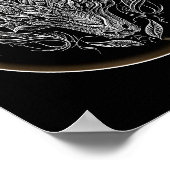 Abstrakter Drachenkopf in der Ästhetik Poster (Ecke)