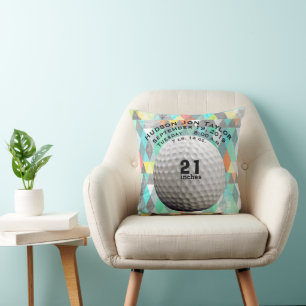 Abstrakter Dreiecks-Golfball-Jungen-Geburtsrekord Kissen