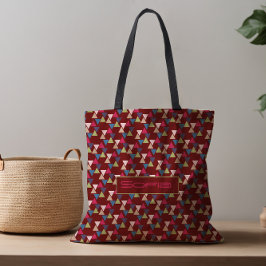 Abstrakter Dreiecksmuster Name dunkelrote Tasche