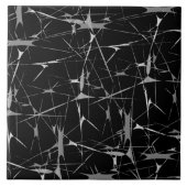 Abstrakter Druck in Schwarz und Weiß des Spritzers Fliese (Vorderseite)