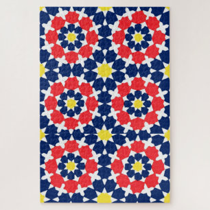 abstrakter Druck mit Sternen und x-es Puzzle