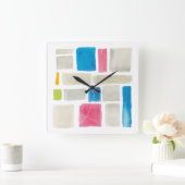Abstrakter Druck | Sue Schlabach Comares III Quadratische Wanduhr (Zuhause)