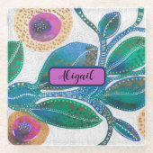 Abstrakter Dschungel, Ihr Name Glasuntersetzer (Vorderseite)