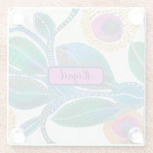 Abstrakter Dschungel, Ihr Name Glasuntersetzer (Rückseite)