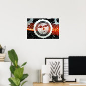 Abstrakter Dubstep-Lautsprecher Poster (Heimbüro)