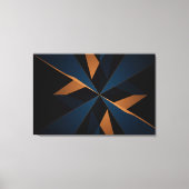 Abstrakter dunkelblauer brauner geometrischer Ster Leinwanddruck (Vorderseite)