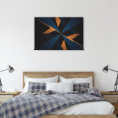 Abstrakter dunkelblauer brauner geometrischer Ster Leinwanddruck (Insitu (Schlafzimmer))