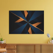 Abstrakter dunkelblauer brauner geometrischer Ster Leinwanddruck (Insitu (Wohnzimmer))