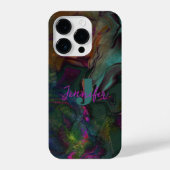 Abstrakter dunkelfarbener flüssiger Paint-Name iPhone Hülle (Rückseite)