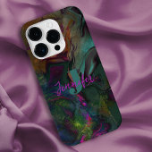 Abstrakter dunkelfarbener flüssiger Paint-Name iPhone Hülle