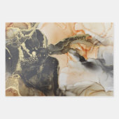 Abstrakter dunkler Moody-Schwarz-Gold-Alkoholtink Geschenkpapier Set (Vorderseite 2)