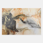 Abstrakter dunkler Moody-Schwarz-Gold-Alkoholtink Geschenkpapier Set (Vorderseite)