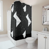 Abstrakter Duschvorhang in Schwarz und Weiß 1 (Beispiel)