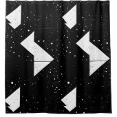 Abstrakter Duschvorhang in Schwarz und Weiß 1 (Vorderseite)