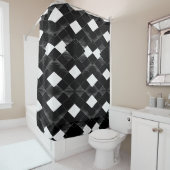 Abstrakter Duschvorhang in Schwarz und Weiß 2 (Beispiel)
