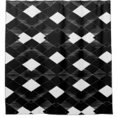 Abstrakter Duschvorhang in Schwarz und Weiß 2 (Vorderseite)