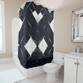 Abstrakter Duschvorhang in Schwarz und Weiß 3 (Beispiel)