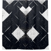 Abstrakter Duschvorhang in Schwarz und Weiß 3 (Vorderseite)