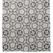 Abstrakter Duschvorhang in Schwarzweiß (Vorderseite)