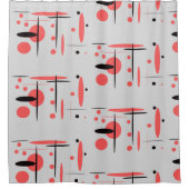 Abstrakter Duschvorhang, rot, schwarz und weiß Duschvorhang (Vorderseite)